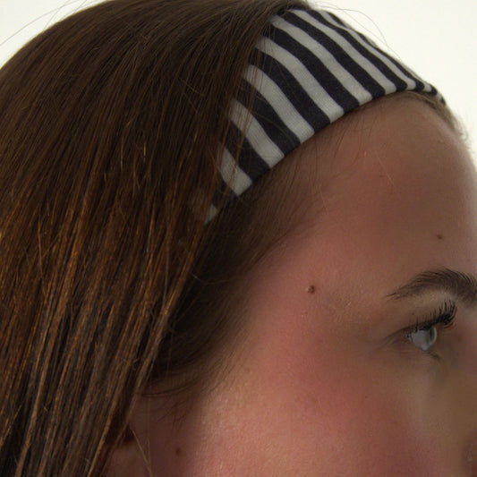 Black Stripe Hair Bow