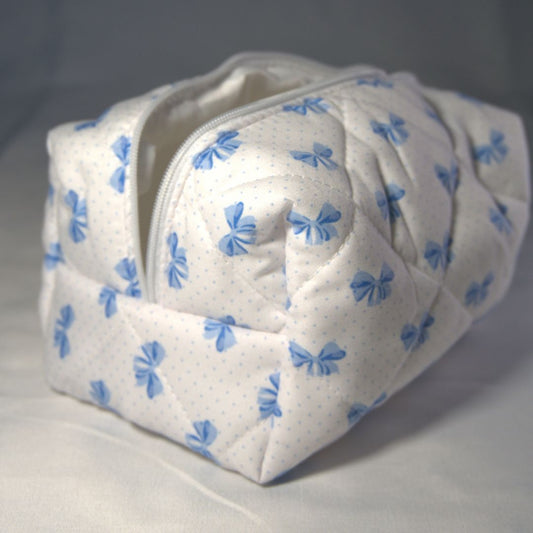 Blue Bow Cosmetic Bag