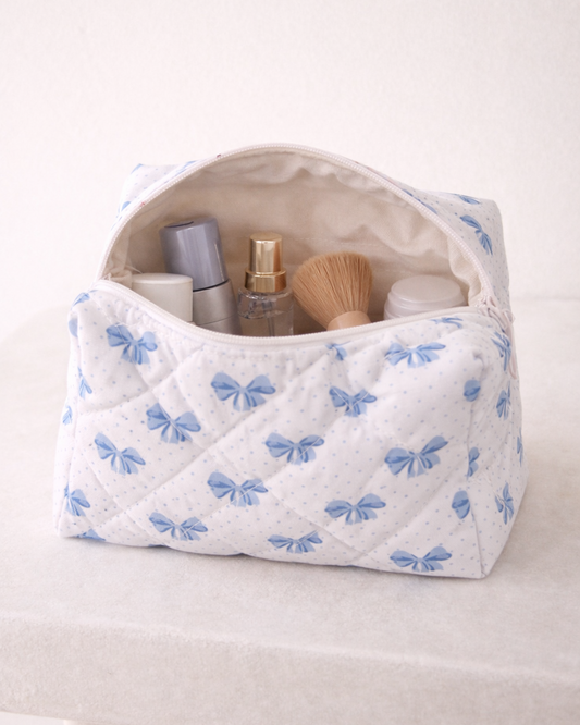 Blue Bow Cosmetic Bag