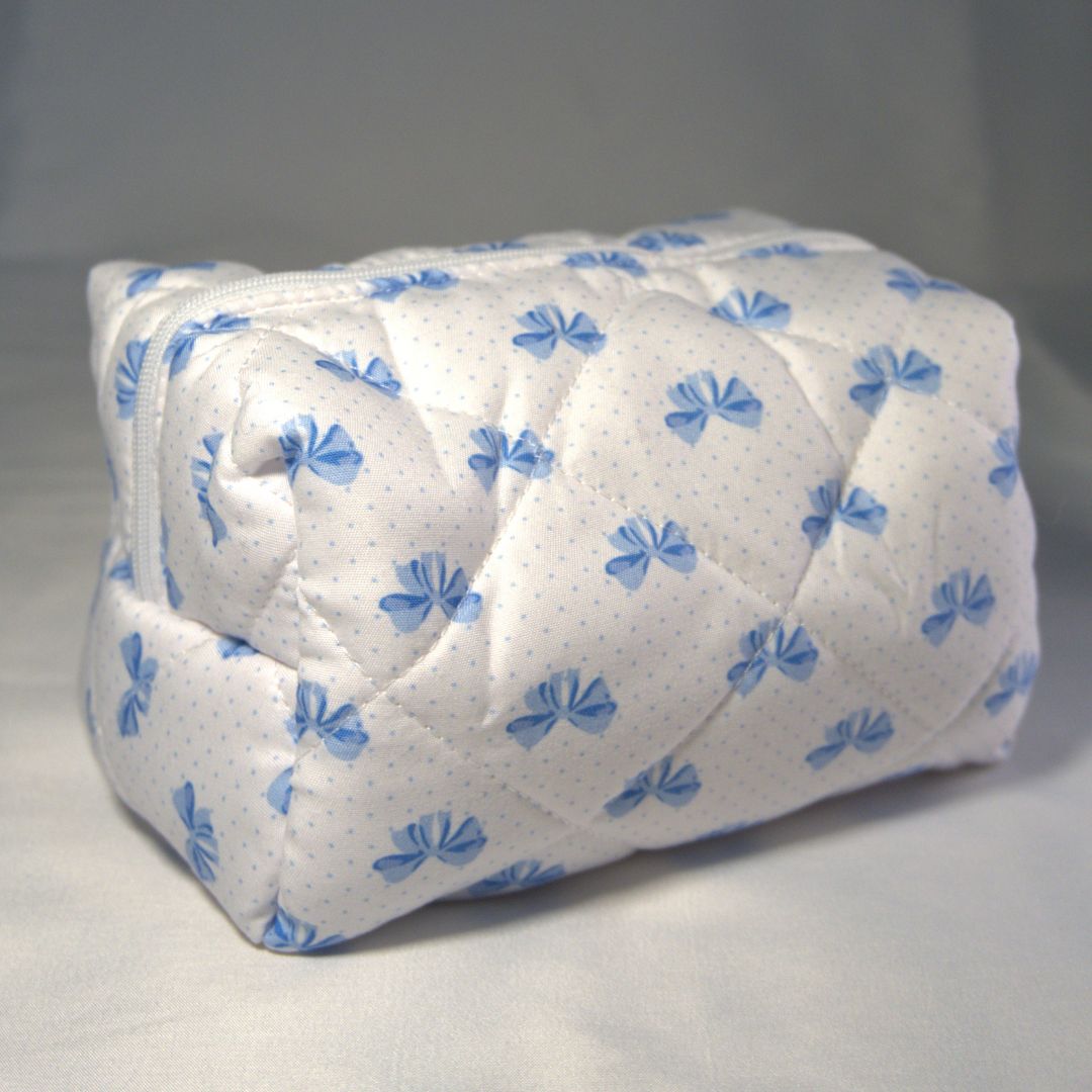 Blue Bow Cosmetic Bag