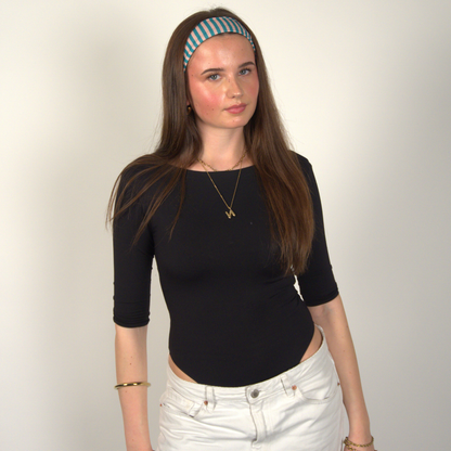 Green Stripe Hair Bow