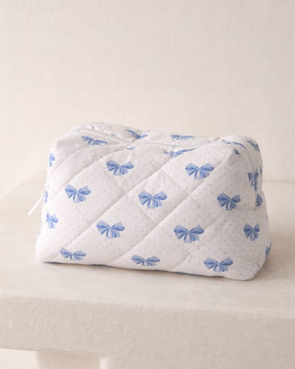Blue Bow Cosmetic Bag