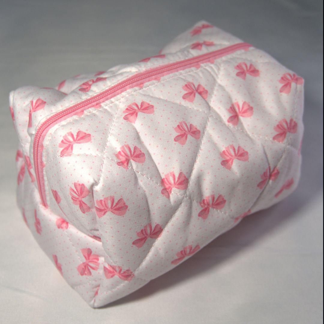 Pink Bow Cosmetic Bag