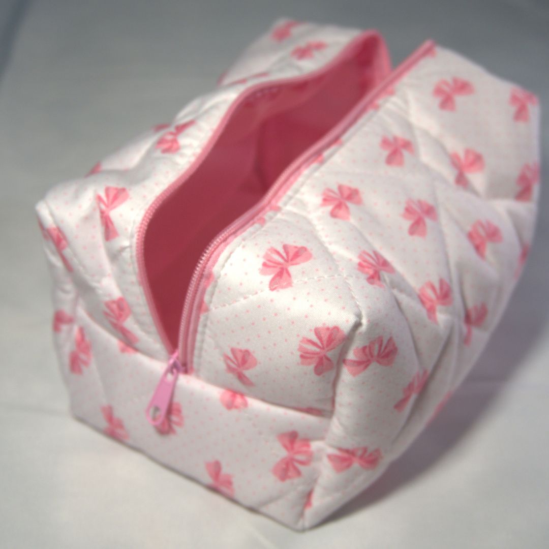 Pink Bow Cosmetic Bag