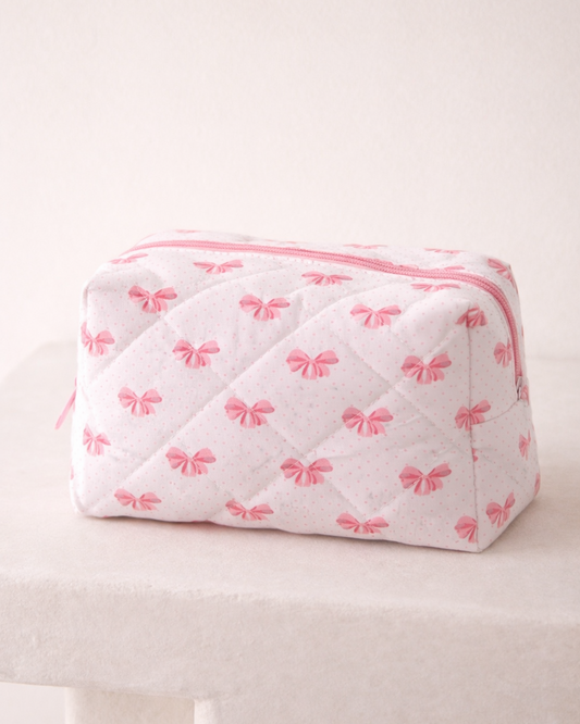 Pink Bow Cosmetic Bag