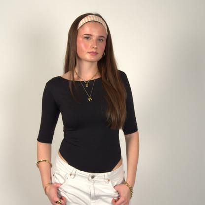 Yellow Stripe Hair Bow