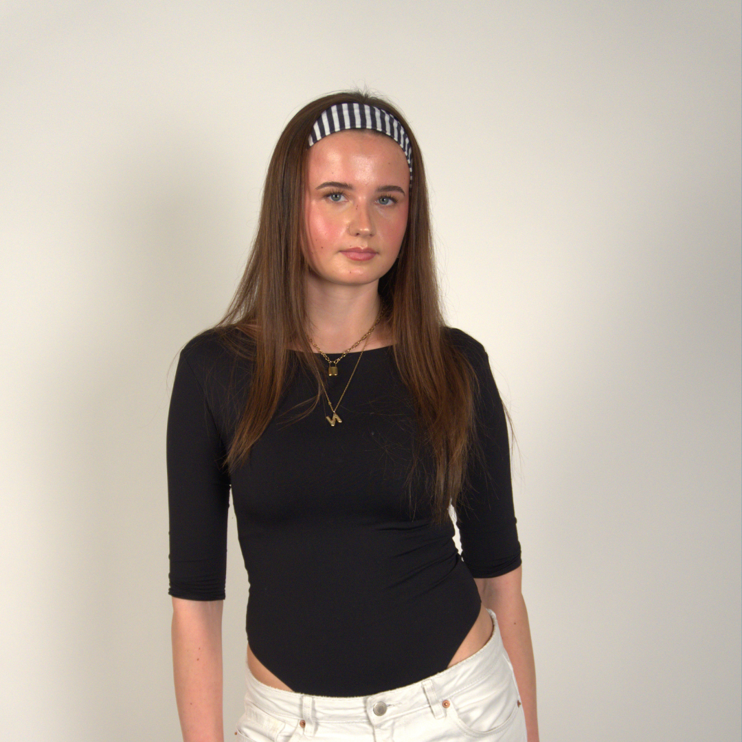 Black Stripe Hair Bow