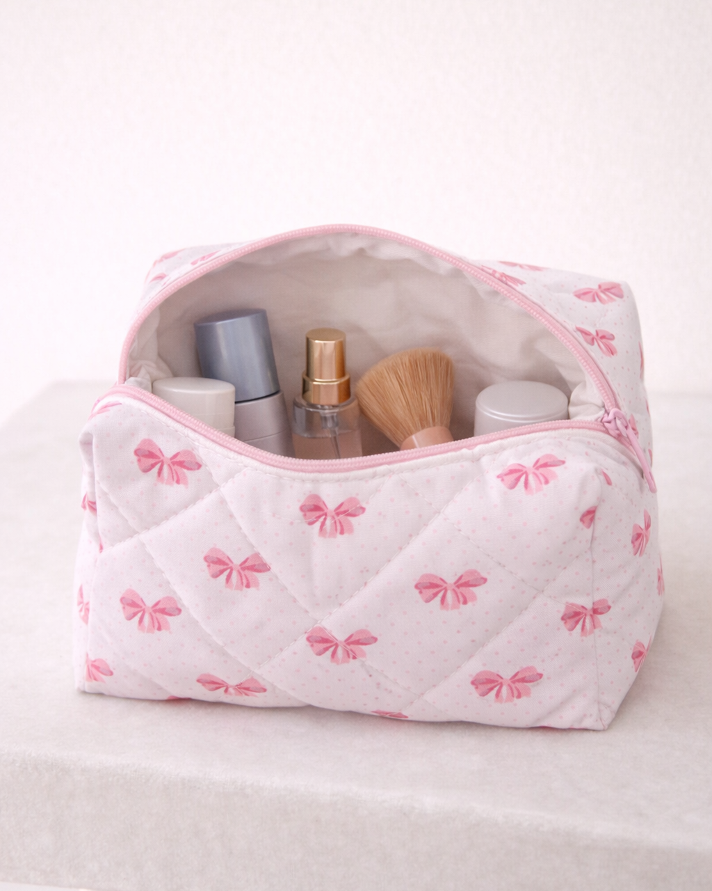 Pink Bow Cosmetic Bag