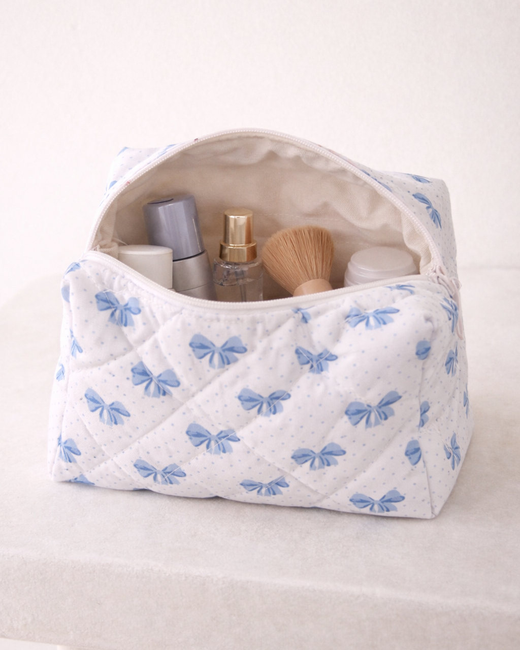 Blue Bow Cosmetic Bag