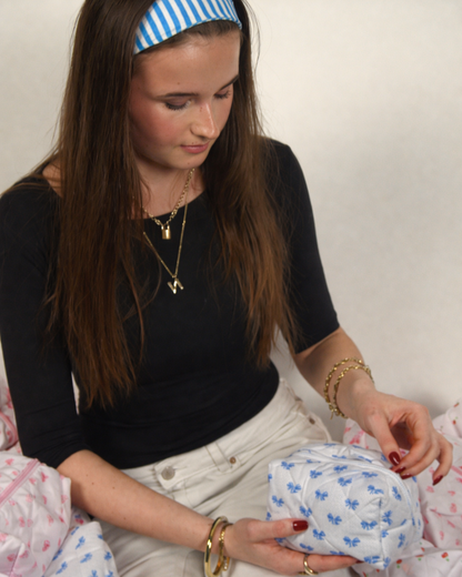 Blue Bow Cosmetic Bag